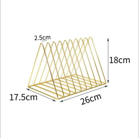 Metal Triangle Bookshelf and Organizer Rack