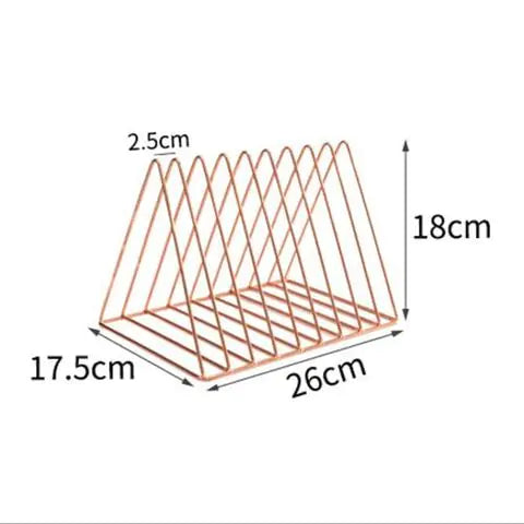 Metal Triangle Bookshelf and Organizer Rack