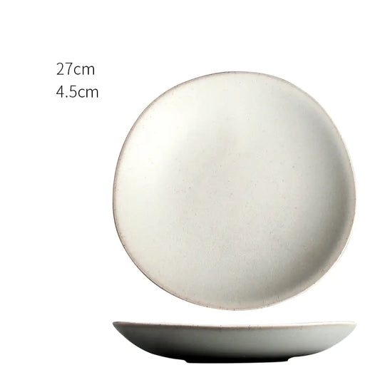 Vintage Irregular Ceramic Breakfast Plate